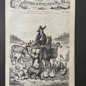 F.S. Church, Antique Woodcut,